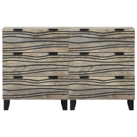 Produktbild för Skänksats 2 pcs Vit 120 x 33,5 x 75 cm Massivt mangoträ