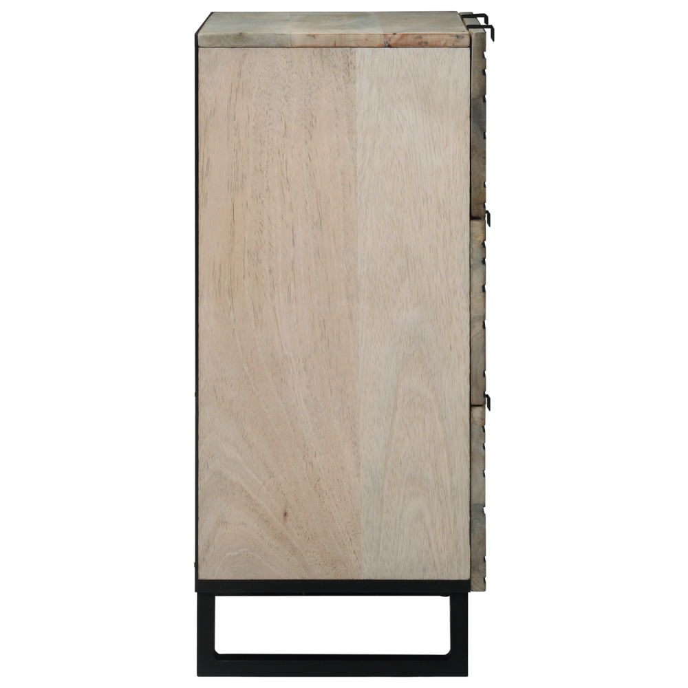 Produktbild för Skänksats 2 pcs Vit 120 x 33,5 x 75 cm Massivt mangoträ