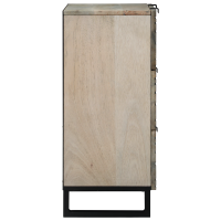Produktbild för Skänksats 2 pcs Vit 120 x 33,5 x 75 cm Massivt mangoträ