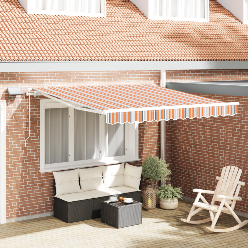 vidaXL Utdragbar markis Flerfärgsdesign 300 x 250 cm Duk och Aluminium