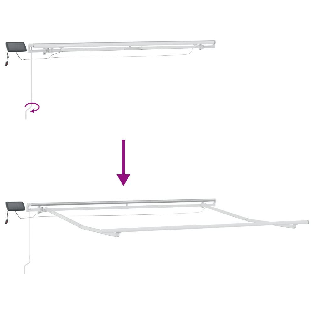 Produktbild för Utdragbar markis Flerfärgsdesign 300 x 250 cm Duk och Aluminium