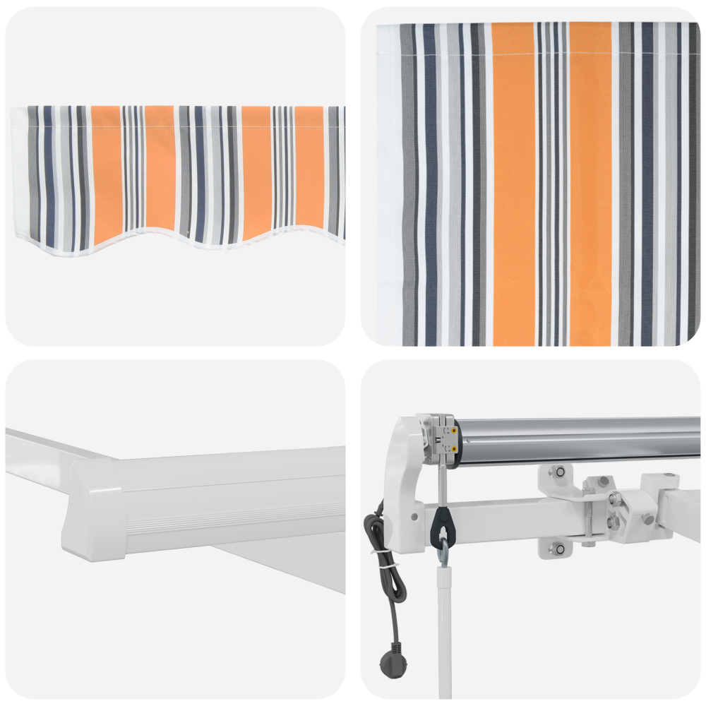 Produktbild för Utdragbar markis Flerfärgsdesign 300 x 250 cm Duk och Aluminium