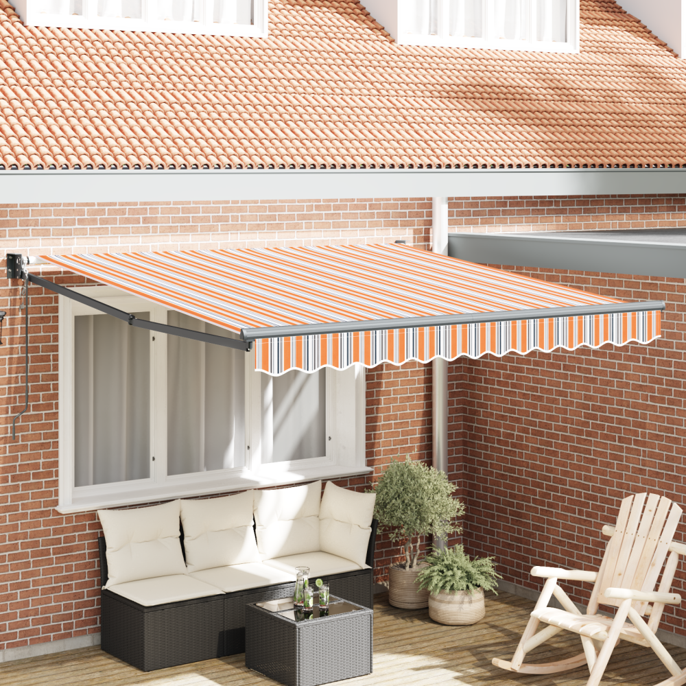 Produktbild för Markis Flerfärgsdesign 300 x 250 cm Polyester och metall