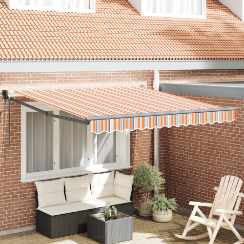 vidaXL Markis Flerfärgsdesign 300 x 250 cm Polyester och metall