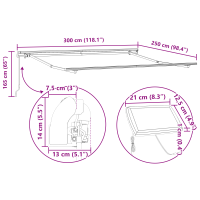 Produktbild för Utdragbar markis Flerfärgsdesign 300 x 250 cm Duk och Aluminium