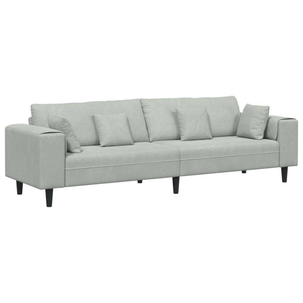 Produktbild för Soffa Ljusgrå 250 x 77 x 76 cm Sammet