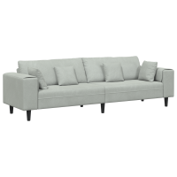 Produktbild för Soffa Ljusgrå 250 x 77 x 76 cm Sammet
