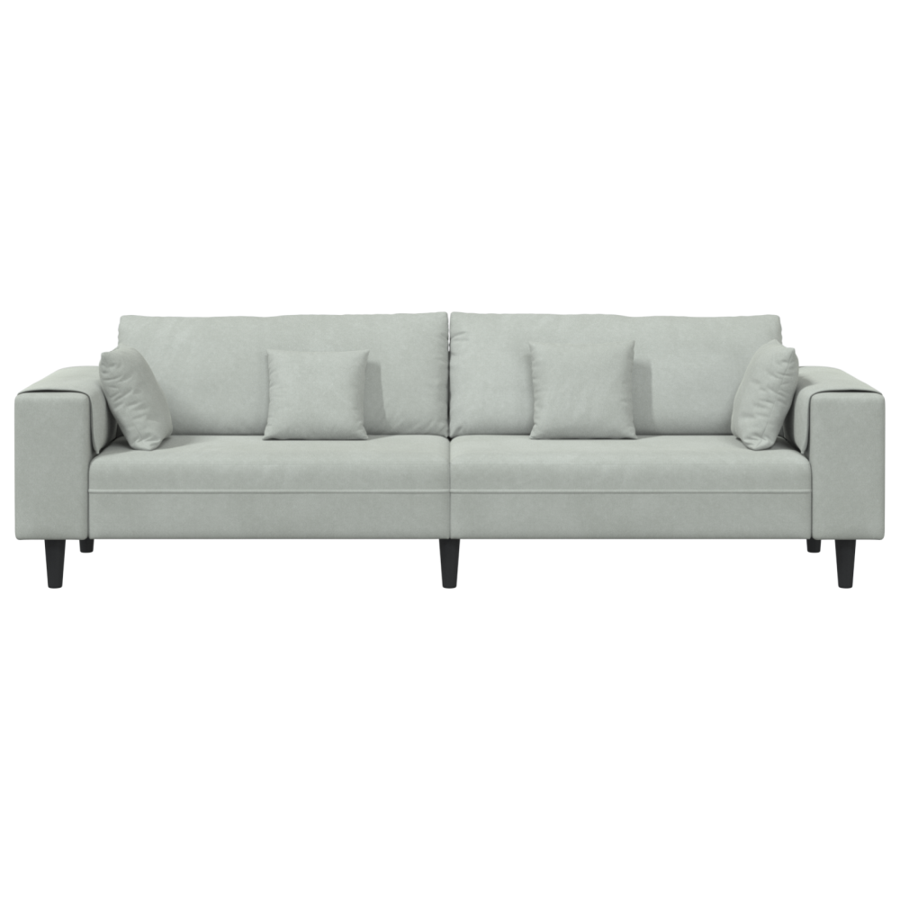 Produktbild för Soffa Ljusgrå 250 x 77 x 76 cm Sammet
