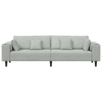 Produktbild för Soffa Ljusgrå 250 x 77 x 76 cm Sammet