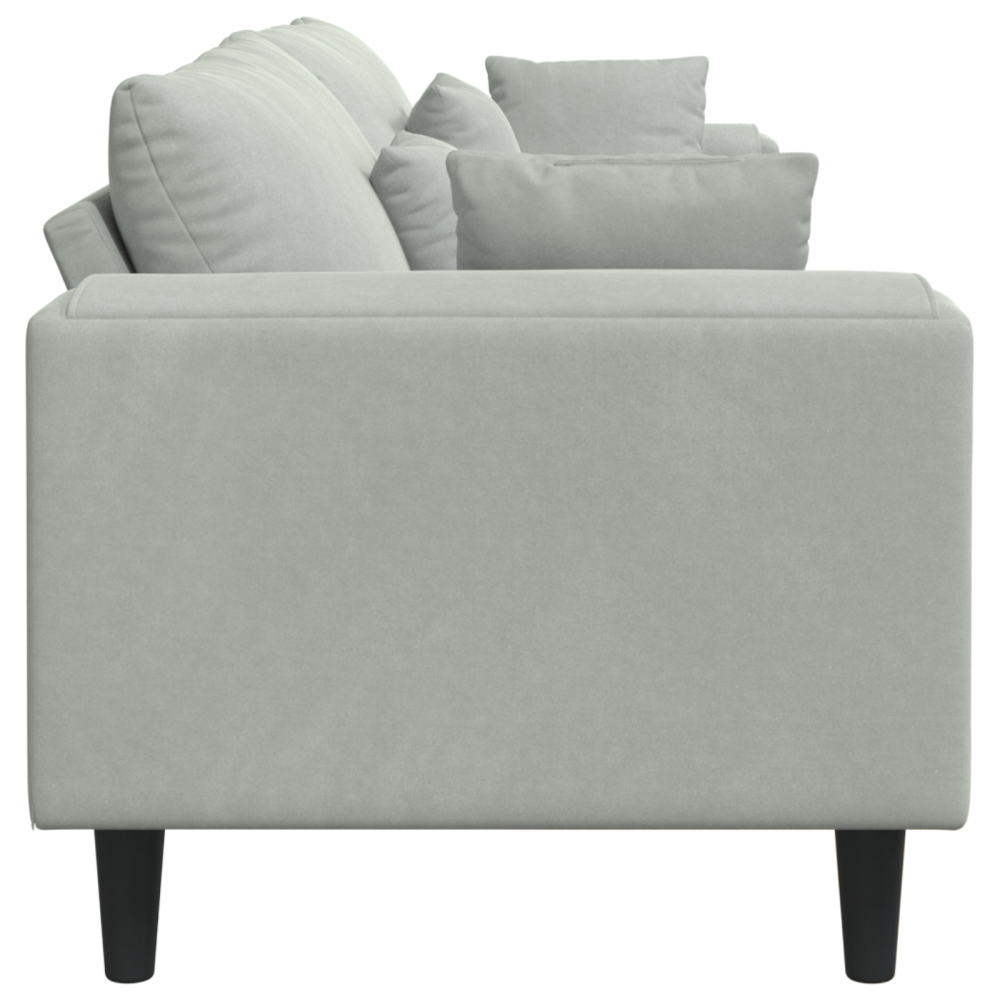 Produktbild för Soffa Ljusgrå 250 x 77 x 76 cm Sammet