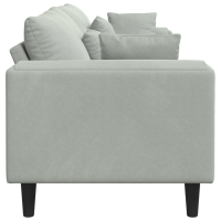 Produktbild för Soffa Ljusgrå 250 x 77 x 76 cm Sammet