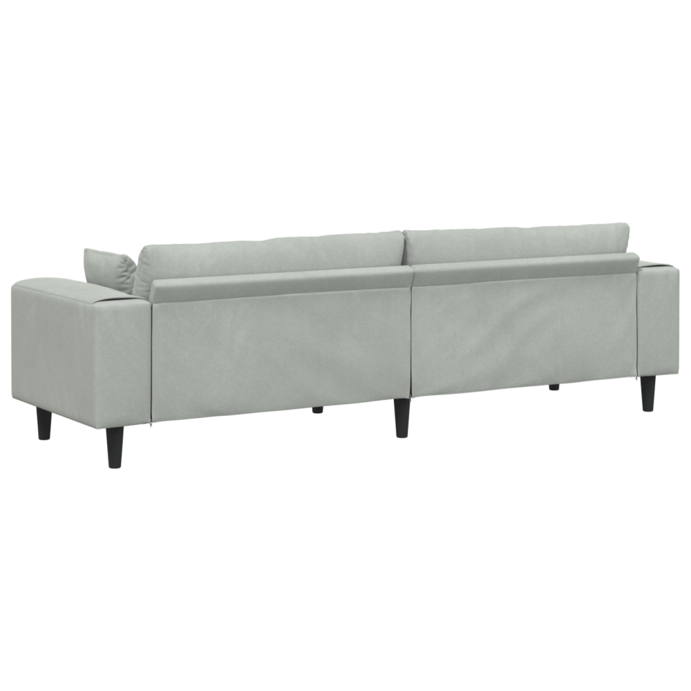 Produktbild för Soffa Ljusgrå 250 x 77 x 76 cm Sammet
