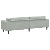 Produktbild för Soffa Ljusgrå 250 x 77 x 76 cm Sammet