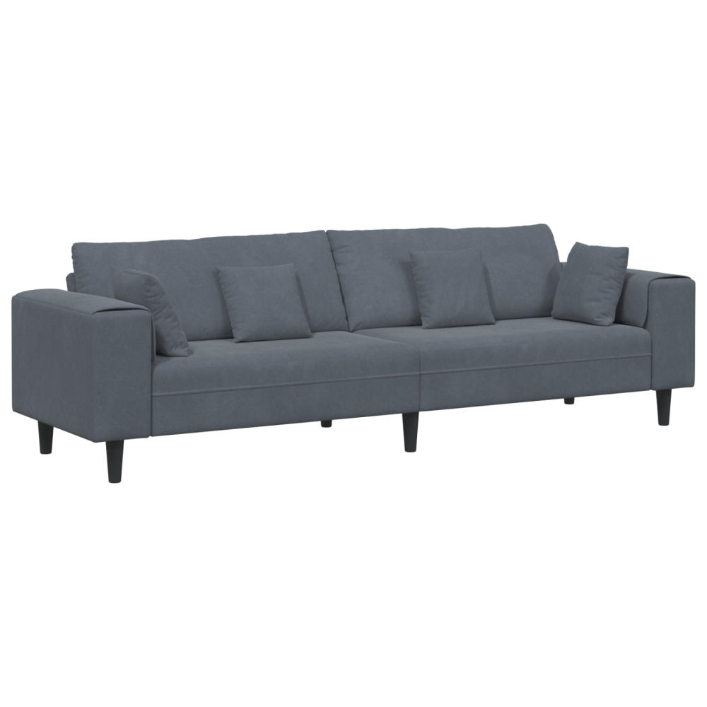 Produktbild för Soffa Mörkgrå 250 x 77 x 76 cm Sammet