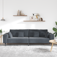 Produktbild för Soffa Mörkgrå 250 x 77 x 76 cm Sammet