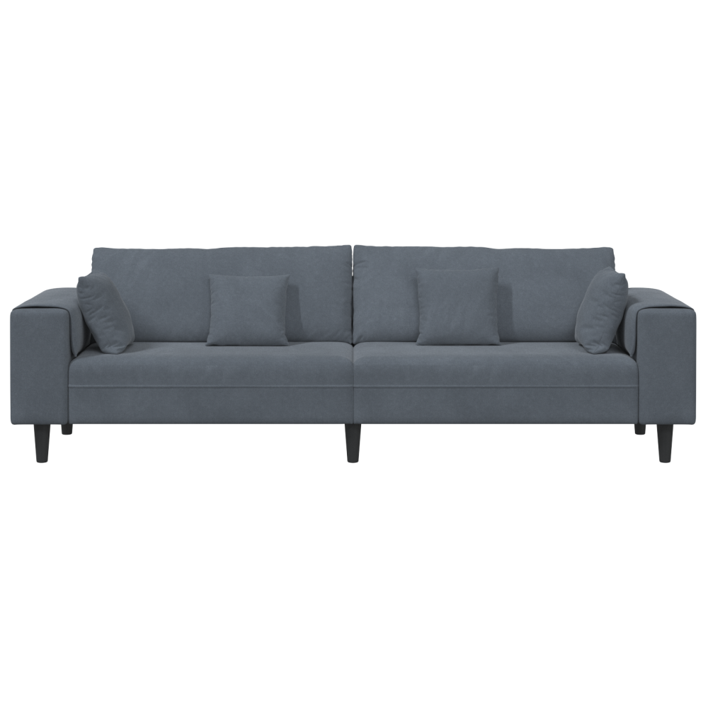 Produktbild för Soffa Mörkgrå 250 x 77 x 76 cm Sammet