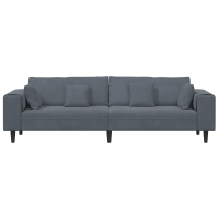 Produktbild för Soffa Mörkgrå 250 x 77 x 76 cm Sammet