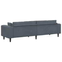 Produktbild för Soffa Mörkgrå 250 x 77 x 76 cm Sammet