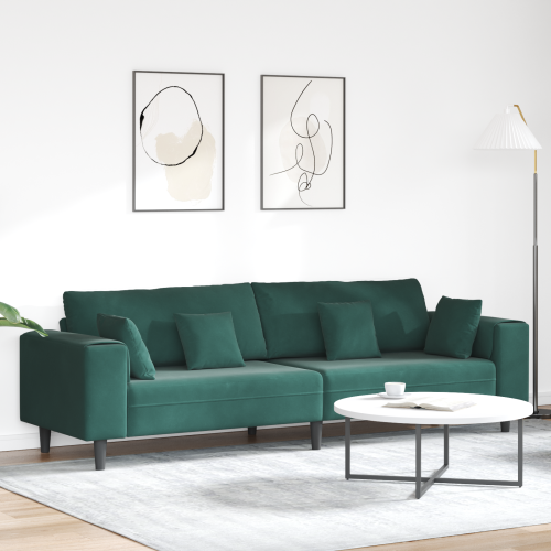 vidaXL Soffa Mörkgrön 250 x 77 x 76 cm Sammet - Soffor
