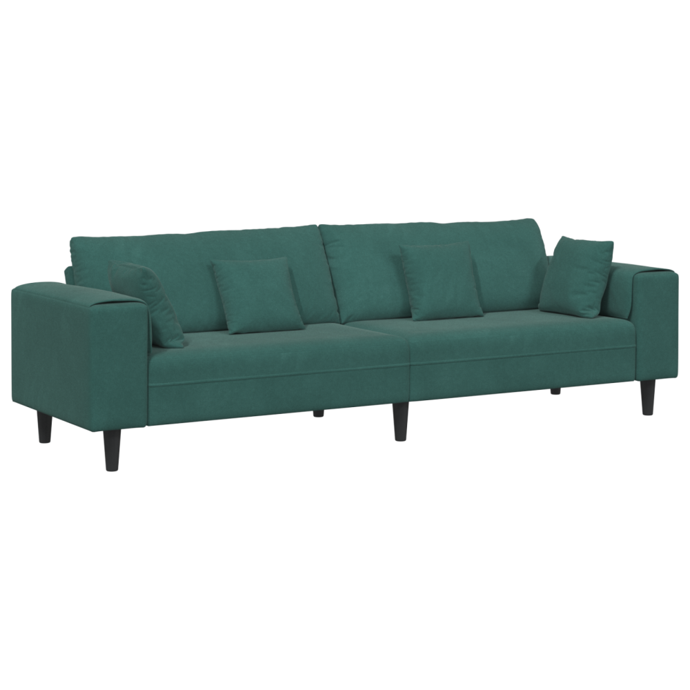 Produktbild för Soffa Mörkgrön 250 x 77 x 76 cm Sammet
