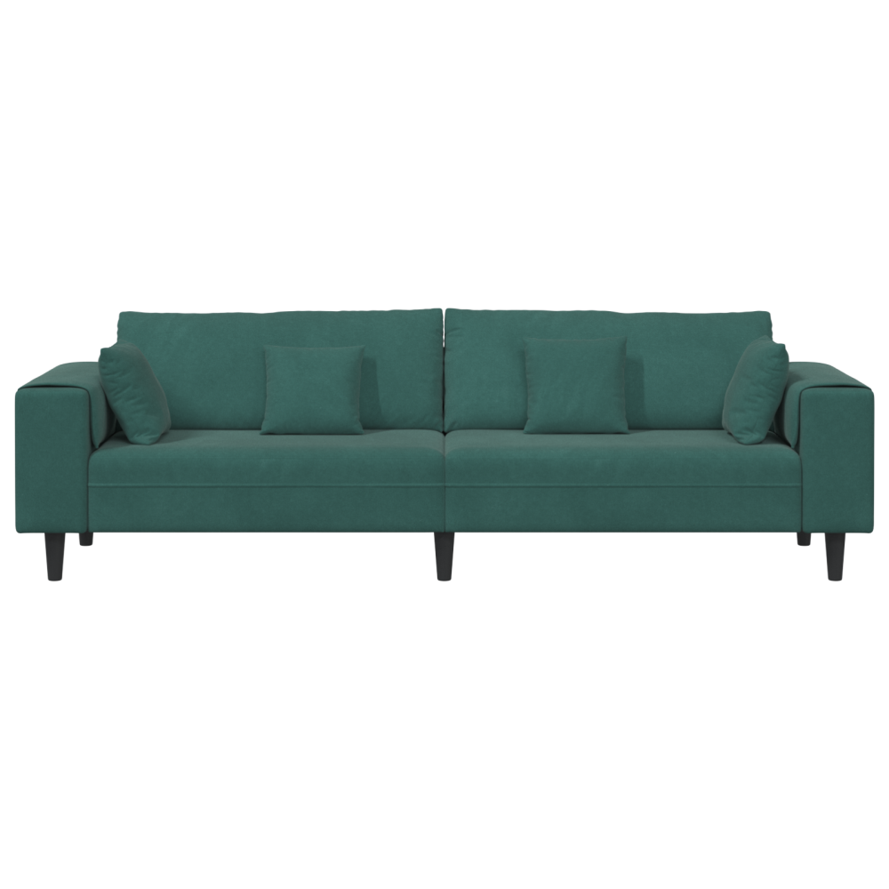 Produktbild för Soffa Mörkgrön 250 x 77 x 76 cm Sammet