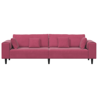 Produktbild för Soffa Vinröd 250 x 77 x 76 cm Sammet