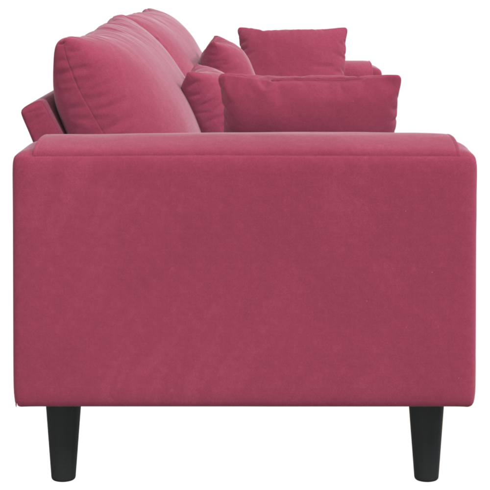 Produktbild för Soffa Vinröd 250 x 77 x 76 cm Sammet