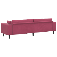 Produktbild för Soffa Vinröd 250 x 77 x 76 cm Sammet