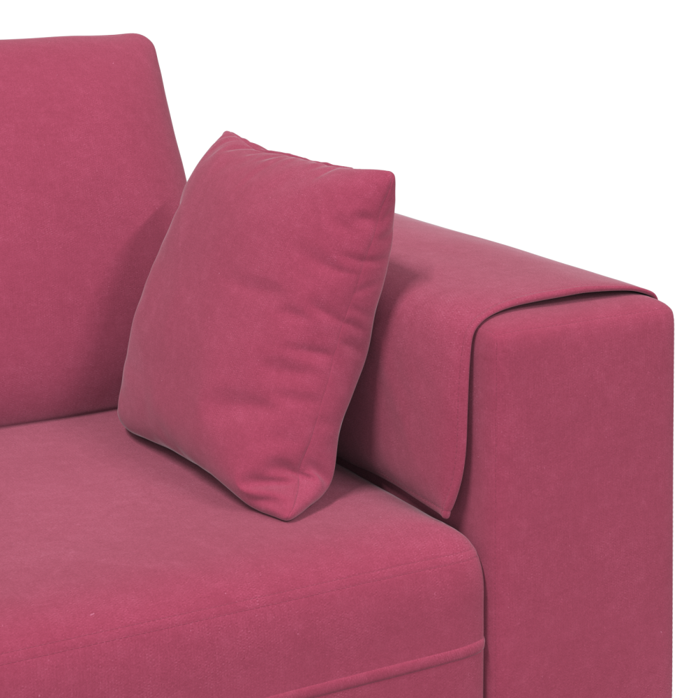 Produktbild för Soffa Vinröd 250 x 77 x 76 cm Sammet