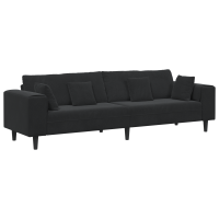 Produktbild för Soffa Svart 250 x 77 x 76 cm Sammet