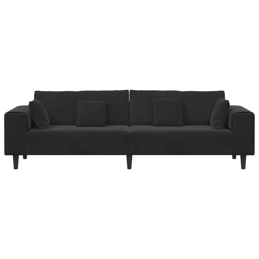 Produktbild för Soffa Svart 250 x 77 x 76 cm Sammet
