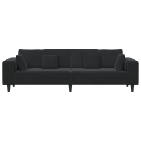 Produktbild för Soffa Svart 250 x 77 x 76 cm Sammet