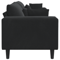 Produktbild för Soffa Svart 250 x 77 x 76 cm Sammet