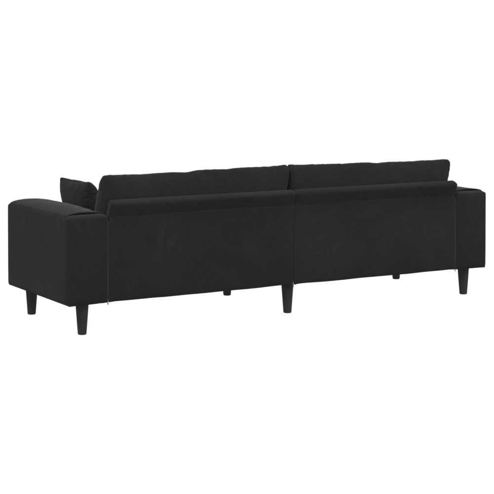 Produktbild för Soffa Svart 250 x 77 x 76 cm Sammet