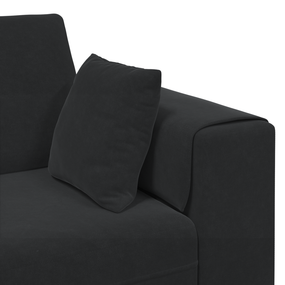 Produktbild för Soffa Svart 250 x 77 x 76 cm Sammet