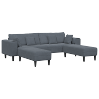 Produktbild för Soffa 3 pcs Mörkgrå 250 x 188 x 76 cm Sammet