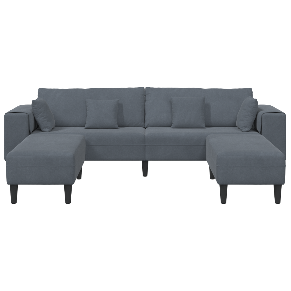 Produktbild för Soffa 3 pcs Mörkgrå 250 x 188 x 76 cm Sammet
