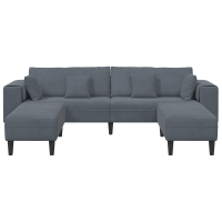 Produktbild för Soffa 3 pcs Mörkgrå 250 x 188 x 76 cm Sammet