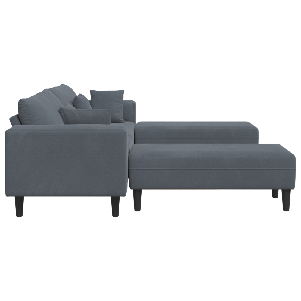 Produktbild för Soffa 3 pcs Mörkgrå 250 x 188 x 76 cm Sammet
