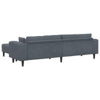 Produktbild för Soffa 3 pcs Mörkgrå 250 x 188 x 76 cm Sammet