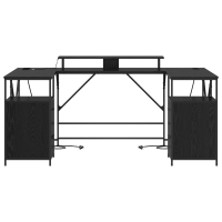 Produktbild för Skrivbord med låda Svart Ek 182 x 101 x 87,5 cm Konstruerat trä