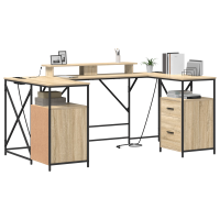 Produktbild för Skrivbord Sonoma-ek 182 x 101 x 87,5 cm Konstruerat trä