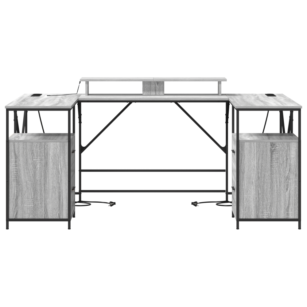 Produktbild för Skrivbord Grå Sonoma 182 x 101 x 87,5 cm Konstruerat trä