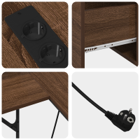Produktbild för Skrivbord med låda Brun Ek 182 x 101 x 87,5 cm Konstruerat trä
