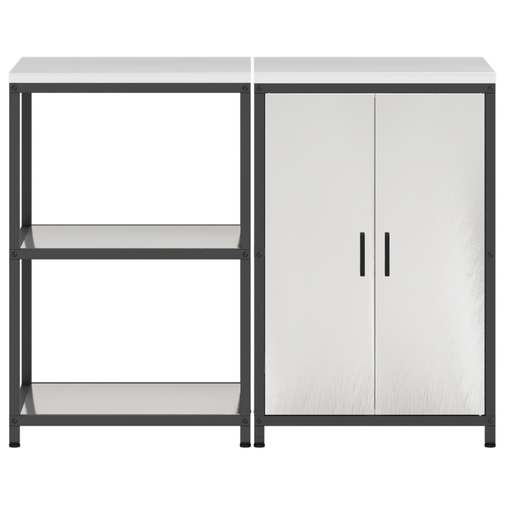 Produktbild för Köksförvaringsset HATTEM 2 pcs Silver Rostfritt stål