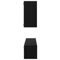Produktbild för Vägg TV Skåp 3 pcs 100 x 30 x 30 cm Svart Ek Konstruerat trä