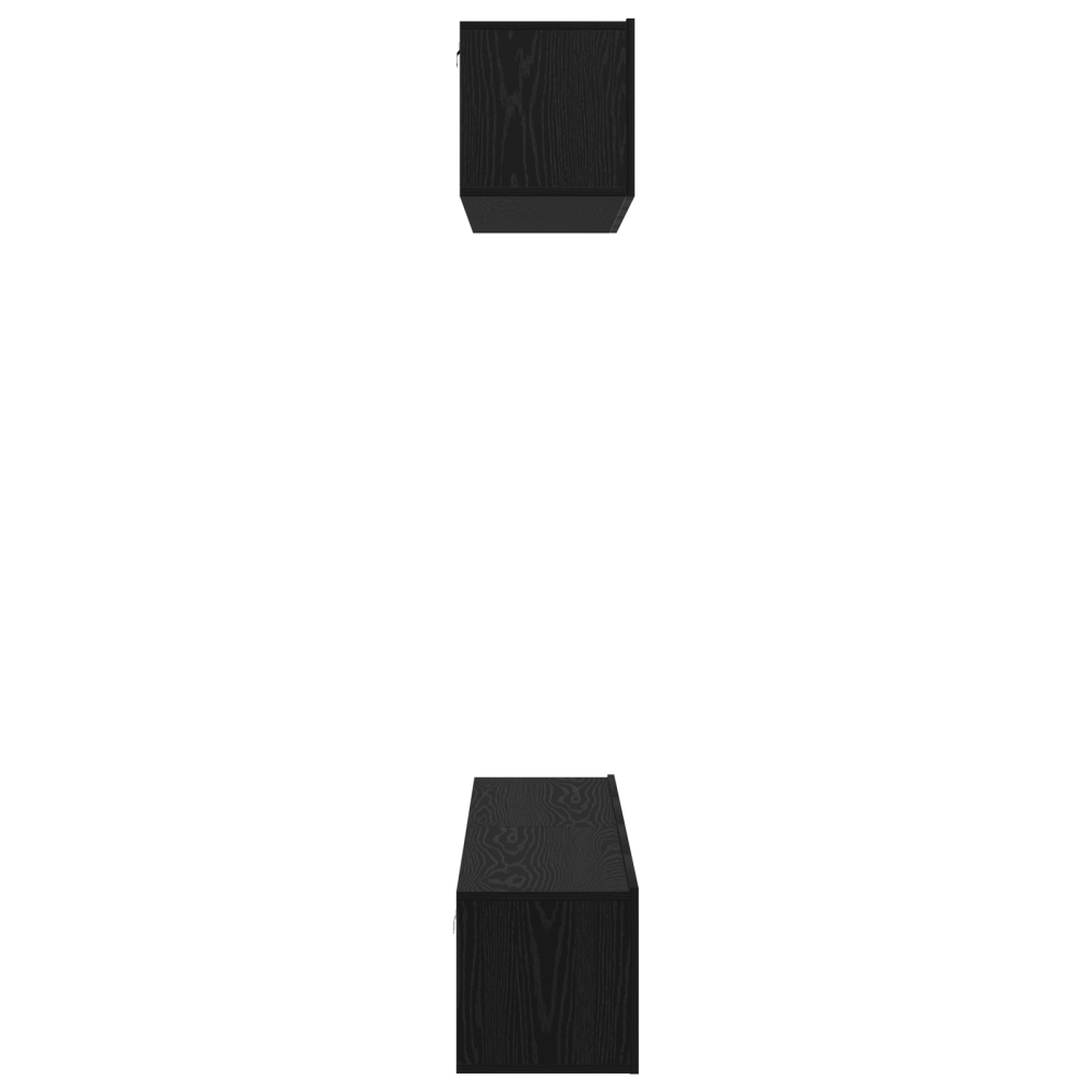 Produktbild för TV-bänkset Väggmonterad 4 pcs Svart Ek Konstruerat trä