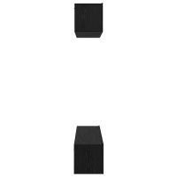 Produktbild för TV-bänkset Väggmonterad 4 pcs Svart Ek Konstruerat trä