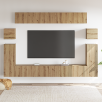 Produktbild för TV Enheter Väggmonterad 4 pcs Artisan Ek Konstruerat trä