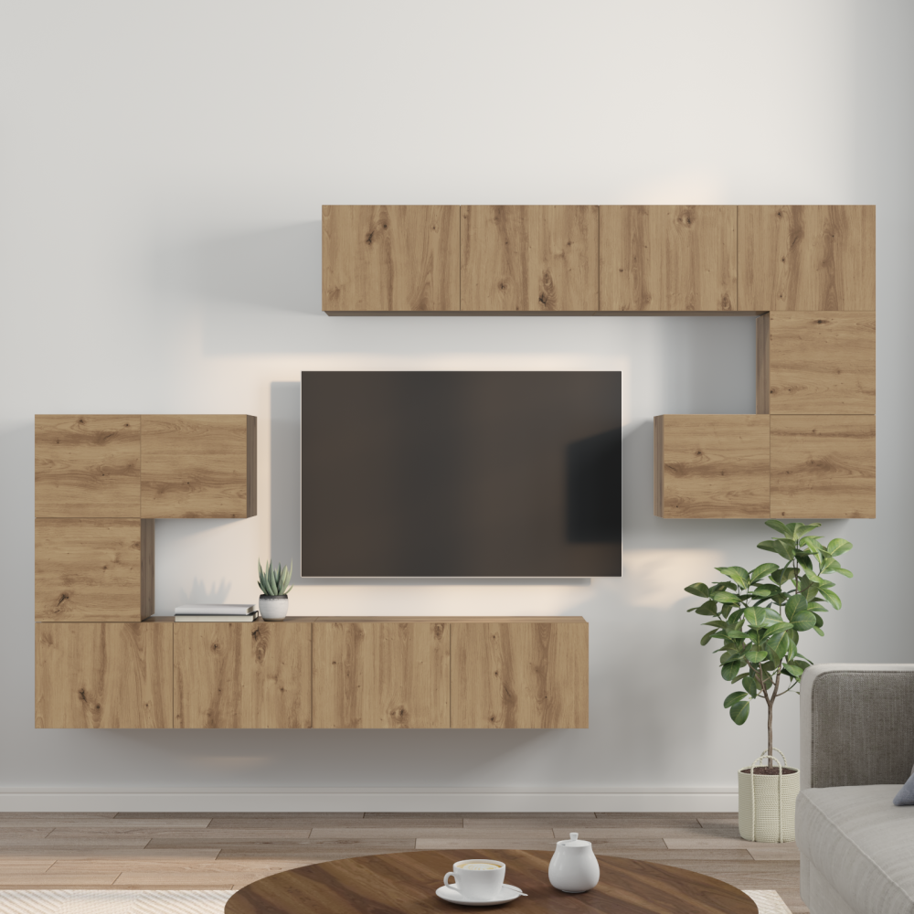 Produktbild för TV Enheter 4 pcs Artisan Ek Konstruerat trä